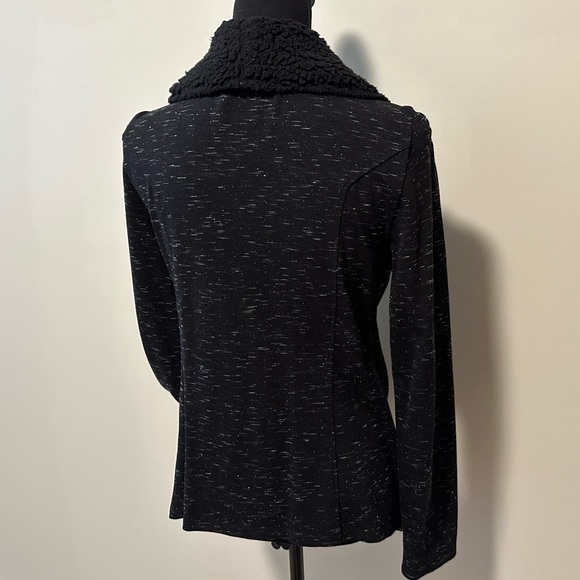 Shailene Shearling Collar Knit Jacket by Kensie - Picture 2 of 14